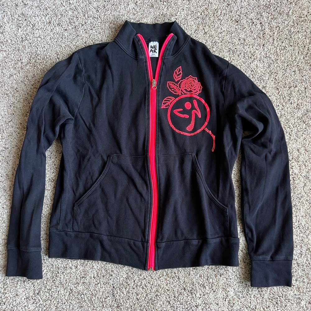 Zumba Fitness Black Jacket with Coral Accents